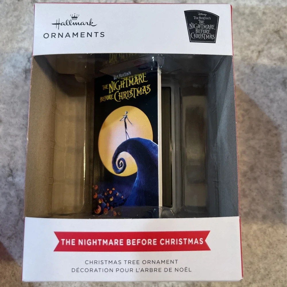 Hallmark Disney Nightmare Before Christmas Retro Video Case Holiday Ornament VCR